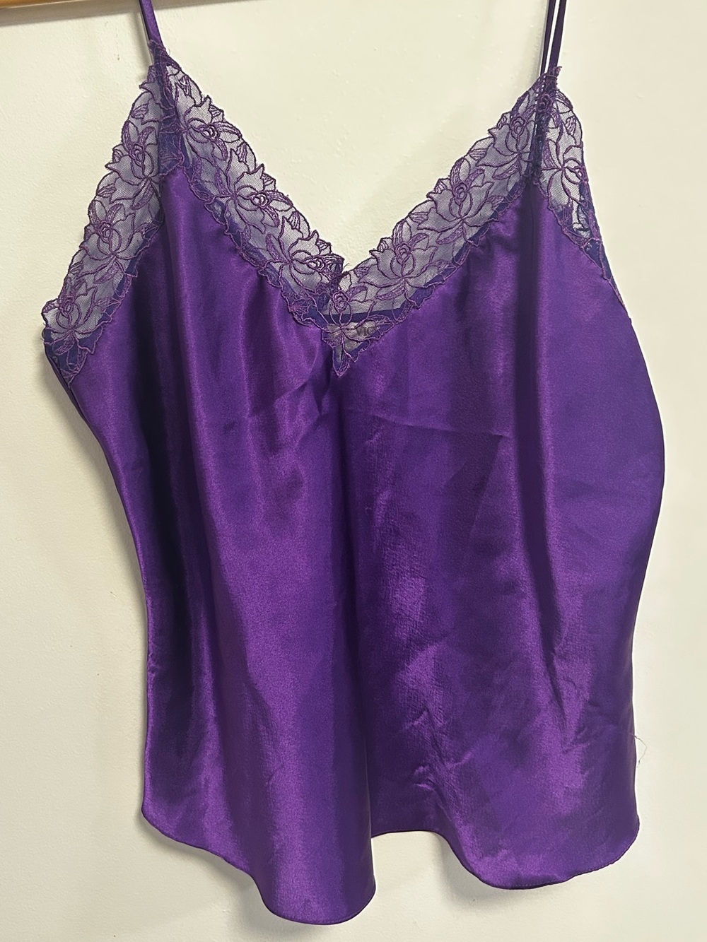 Vintage 90s Victoria Secret Lace-Trim Satin Cami Top